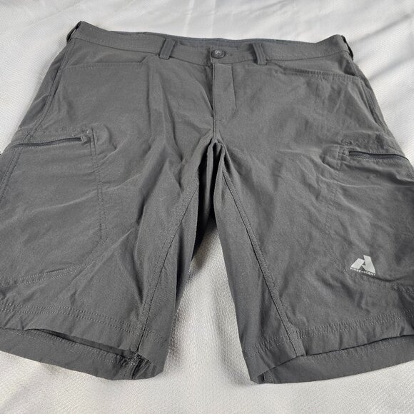 Eddie Bauer Shorts Mens 38 Gray First Ascent Cargo Hiking Nylon Stretch 12" Ins - Picture 1 of 8